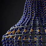 Люстра каплевидной формы декорированная синими и золотыми бусинами Blue Beads варинант исполнения - 3 | Loft Concept в Липецке