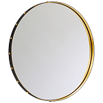 Зеркало овальное в металлической раме с кожаной отделкой Loft in Reflection варинант исполнения - 2 | Loft Concept в Липецке
