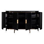 Комод черный округлой формы с рельефным фасадом Black Cut варинант исполнения - 2 | Loft Concept в Липецке