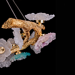 Люстра круглая на золотом каркасе с цветочным декором Miscellaneous herbs варинант исполнения - 4 | Loft Concept в Липецке