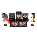 Настольный письменный набор из креноида и змеевика на бронзовых ножках Marble Accessory варинант исполнения - 1 | Loft Concept в Липецке