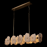 Люстра подвесная линейная с текстурированными мраморными элементами Marble square варинант исполнения - 4 | Loft Concept в Липецке