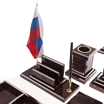 Настольный письменный набор из природного камня обсидиана Team leader варинант исполнения - 3 | Loft Concept в Липецке