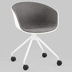Офисное кресло из пластика с мягким сиденьем Eggshell Grey варинант исполнения - 2 | Loft Concept в Липецке