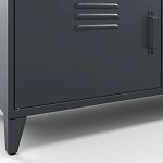 ТВ-тумба из металла и столешницей из массива дуба Metal Wood TV-Stand варинант исполнения - 7 | Loft Concept в Липецке