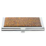 Визитница карманная металлическая с накладкой из натурального камня Яшма Stone Business Card Holders варинант исполнения - 1 | Loft Concept в Липецке