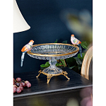 Чаша из прозрачного стекла с фигурками разноцветных попугаев на ободке 38 Eden Garden варинант исполнения - 2 | Loft Concept в Липецке