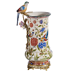 Ваза фарфоровая с птицей на бронзовой ветке и цветочной росписью Garden of Eden варинант исполнения - 5 | Loft Concept в Липецке