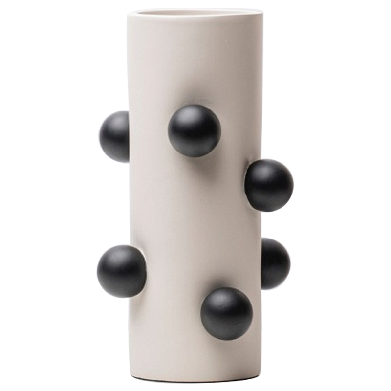 Ваза Molecule Vase Tube White S Молочный Черный Ваза Molecule Vase Tube White S Молочный Черный в Липецке | Loft Concept
