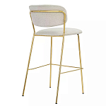 Стул барный широкой полукруглой спинкой на золотистых ножках Chair Smooth Shapes варинант исполнения - 3 | Loft Concept в Липецке