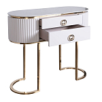 Консоль с белая овальная с мраморной столешницей Thoroughbass  варинант исполнения - 2 | Loft Concept в Липецке