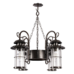 Уличная подвесная люстра с 4-мя цилиндрическими плафонами на цепях Elysian Lanterns варинант исполнения - 3 | Loft Concept в Липецке