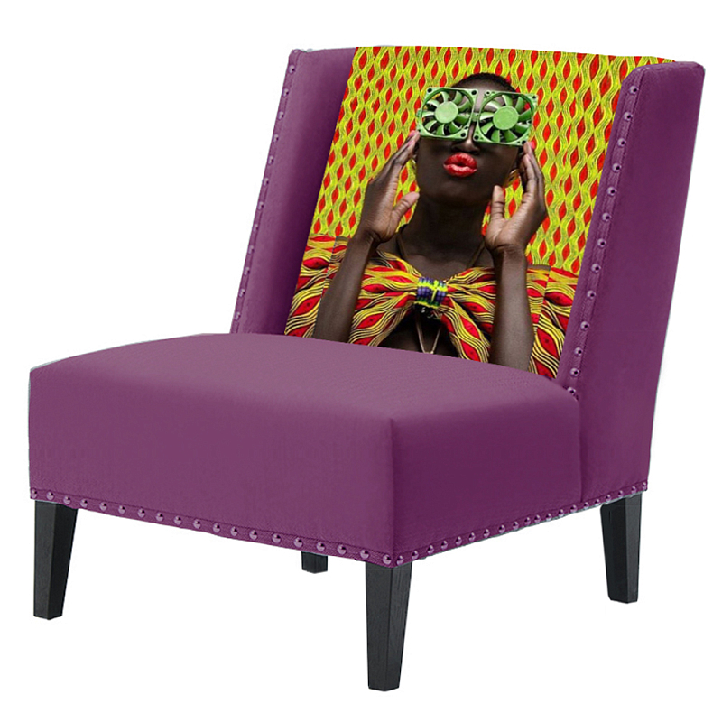 FUN Armchair Disco Purple Дизайнерское кресло с цветным принтом Баклажан FUN Armchair Disco Purple Дизайнерское кресло с цветным принтом Баклажан в Липецке | Loft Concept