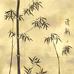 Обои ручная роспись Bamboo Quicksilver on Warm Gold gilded tea paper варинант исполнения - 2 | Loft Concept в Липецке