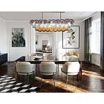 Люстра овальная с каскадом из разноцветных круглых подвесов Key Lustar варинант исполнения - 2 | Loft Concept в Липецке