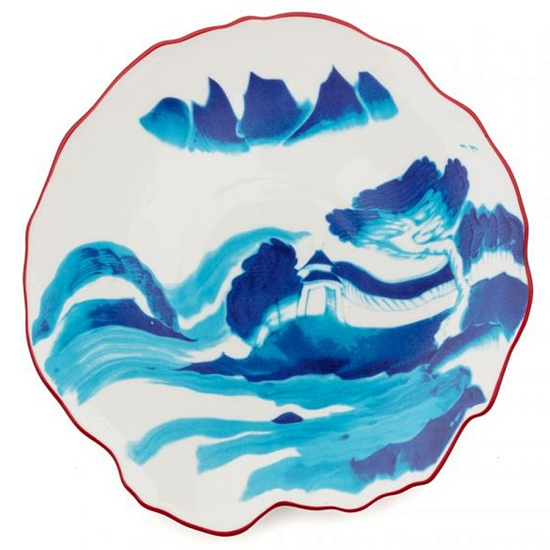 Десертная тарелка Seletti Melting Landscape Белый Синий Десертная тарелка Seletti Melting Landscape Белый Синий в Липецке | Loft Concept