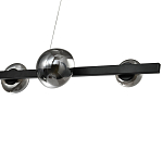 Люстра светодиодная линейная с 6-ю круглыми серыми плафонами Iona Chandelier Black  варинант исполнения - 2 | Loft Concept в Липецке