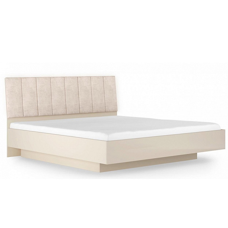 Кровать двуспальная с подъёмным основанием Satin Furniture 2 Бежево-серый Кровать двуспальная с подъёмным основанием Satin Furniture 2 Бежево-серый в Липецке | Loft Concept