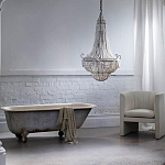 Люстра каплевидной формы украшенная белыми бусинами Wooden Beads White Chandelier варинант исполнения - 1 | Loft Concept в Липецке