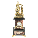 Часы настольные бронзовые из натурального камня Яшма Stone Clock варинант исполнения - 1 | Loft Concept в Липецке