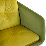 Стул с мягкой обивкой из велюра и подъемно-поворотным механизмом на колесиках Mason Green and Yellow варинант исполнения - 4 | Loft Concept в Липецке