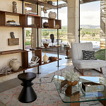 Черный приставной столик из массива AMORPHOUS варинант исполнения - 4 | Loft Concept в Липецке