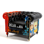 Кресло "Умный Умник" Rick and Morty graffiti chair натуральная кожа  варинант исполнения - 1 | Loft Concept в Липецке