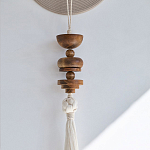 Аксессуар на стену диск с деревянными бусинами Wall Decor Thread Disc  варинант исполнения - 2 | Loft Concept в Липецке