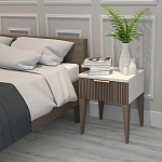 Тумба прикроватная коричневая с белой столешницей Harper Line варинант исполнения - 3 | Loft Concept в Липецке