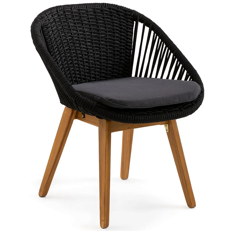 Кресло на ножках из массива акации Houle Chair Черный Коричневый Кресло на ножках из массива акации Houle Chair Черный Коричневый в Липецке | Loft Concept