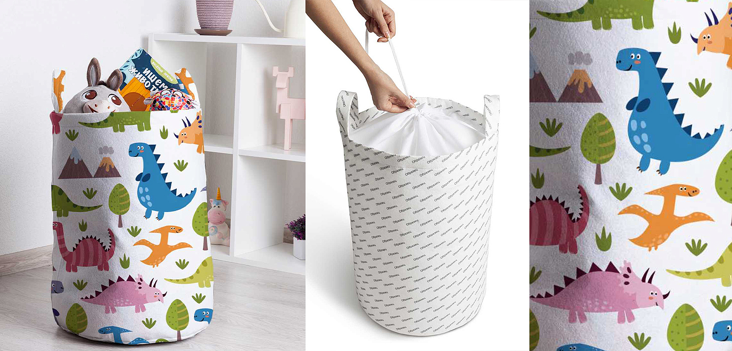 Корзина Colored Dinosaurs Basket Корзина Colored Dinosaurs Basket - Loft-Concept в Липецке