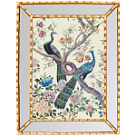 Постер в зеркальной раме в стиле шинуазри Chinoiserie Imperial Garden Peacocks on a Tree Poster варинант исполнения - 1 | Loft Concept в Липецке