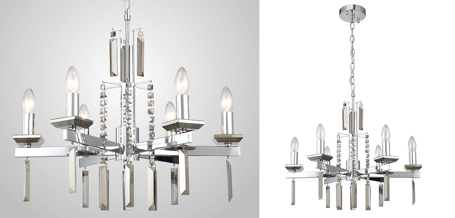 Люстра Vivien Crystal Chrome Chandelier 6 Люстра Vivien Crystal Chrome Chandelier 6 - Loft-Concept в Липецке