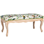 Банкетка из натурального бука золотистая с изображением птиц и цветов Blooming Birds варинант исполнения - 1 | Loft Concept в Липецке