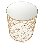 Приставной стол золотой с зеркальной столешницей Golden Symphony варинант исполнения - 1 | Loft Concept в Липецке