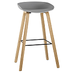 Барный стул на ножках из натурального дерева Boras Grey варинант исполнения - 1 | Loft Concept в Липецке
