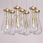 Люстра с 7-ю прозрачными плафонами из стекла в форме капли Lucid Rain  варинант исполнения - 4 | Loft Concept в Липецке