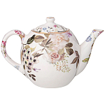 Чайный сервиз из фарфора белый с рисунком цветов на 6 персон 14 предметов Garden Whisper Porcelain Set  варинант исполнения - 2 | Loft Concept в Липецке