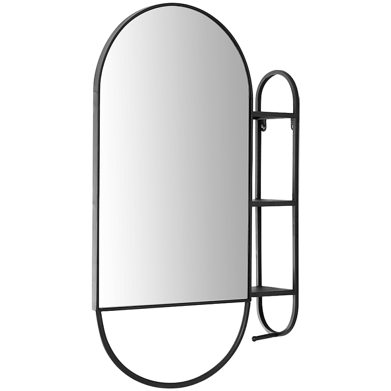 Овальное настенное зеркало с боковым креплением Cole Industrial Mood Mirror Черный Овальное настенное зеркало с боковым креплением Cole Industrial Mood Mirror Черный в Липецке | Loft Concept