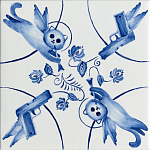 Плитка с узором 2 кота 2 пистолета варинант исполнения - 1 | Loft Concept в Липецке