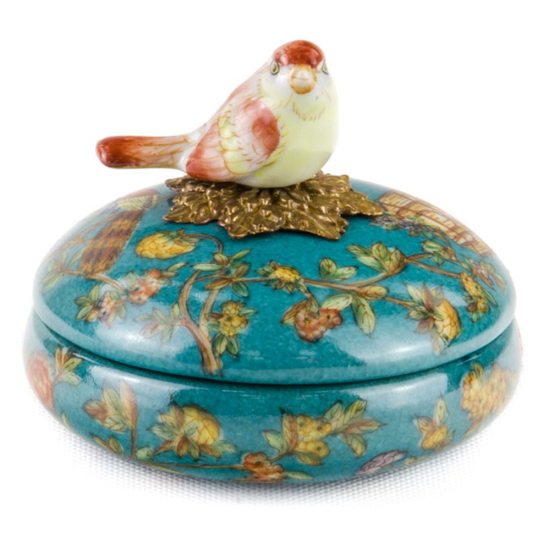 Шкатулка Box Light Yellow Bird Бирюзовый Бронза Шкатулка Box Light Yellow Bird Бирюзовый Бронза в Липецке | Loft Concept