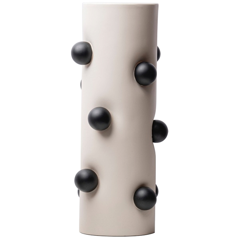 Ваза Molecule Vase Tube White M Молочный Черный Ваза Molecule Vase Tube White M Молочный Черный в Липецке | Loft Concept