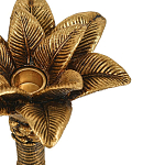 Подсвечник в форме пальмы с резными листьями и текстурным основанием Golden palm leaves варинант исполнения - 3 | Loft Concept в Липецке