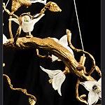 Люстра в виде золотой ветки с цветами и птичками Marvelous Garden варинант исполнения - 12 | Loft Concept в Липецке