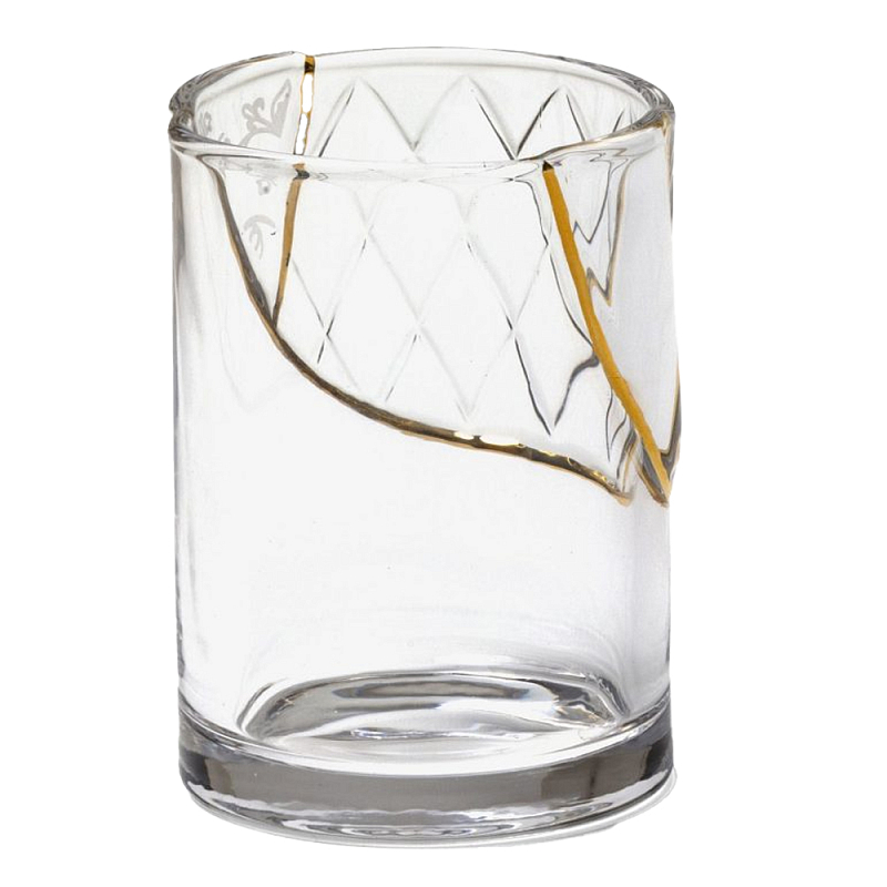 Стакан Seletti Kintsugi II Прозрачное Стекло Золотой Стакан Seletti Kintsugi II Прозрачное Стекло Золотой в Липецке | Loft Concept