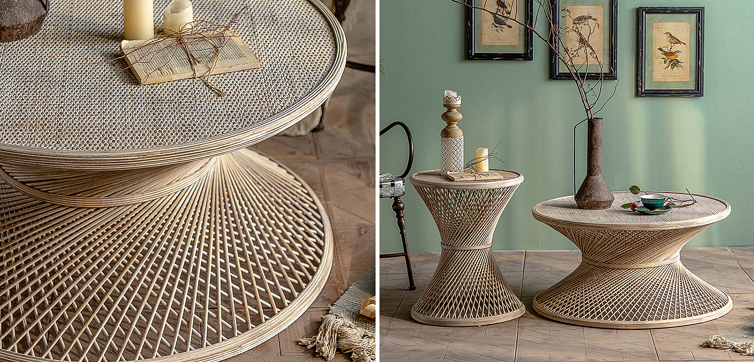 Кофейный стол Zaire Wicker Coffee Table Light Кофейный стол Zaire Wicker Coffee Table Light - Loft-Concept в Липецке