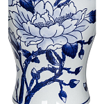 Ваза с бело-синей росписью и изображением цветов Blue & White Ornament варинант исполнения - 1 | Loft Concept в Липецке