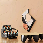 Дизайнерский журнальный стол округлой формы чёрный с золотой столешницей Fufem варинант исполнения - 1 | Loft Concept в Липецке