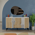 Комод с 3-мя дверцами и выдвижным ящиком цвета светлый дуб SPARK CONSOLE WHITE варинант исполнения - 2 | Loft Concept в Липецке