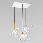 Люстра подвесная 3 лампы с прозрачными стеклянными шарами и золотыми деталями Giopato & Coombes варинант исполнения - 3 | Loft Concept в Липецке